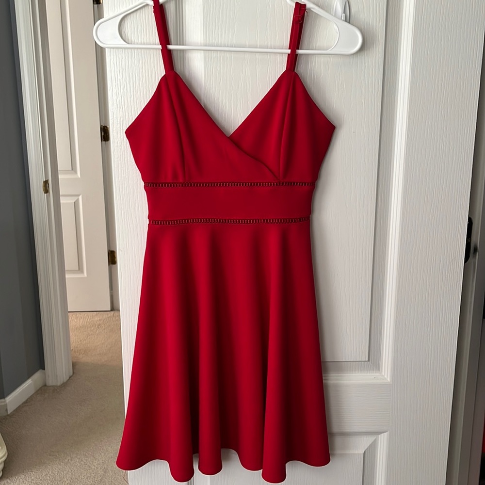 JUN IVY from Francesca’s red formal skater dress; Size small